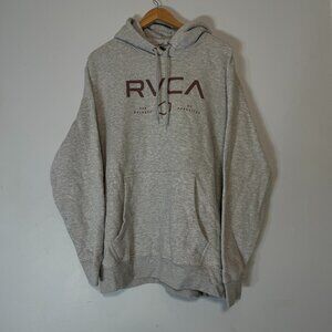 RVCA Grey Hoodie Sweater Logo Pullover XL Like New